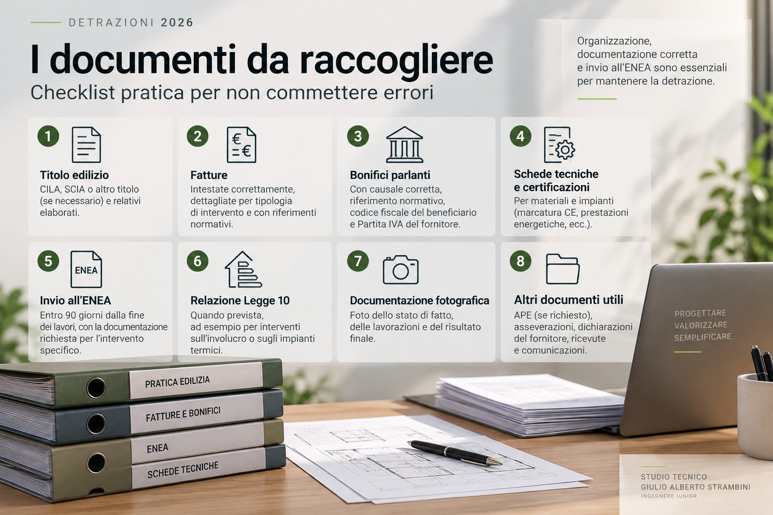 Documenti da raccogliere per Bonus Casa, Ecobonus e pratica ENEA nel 2026