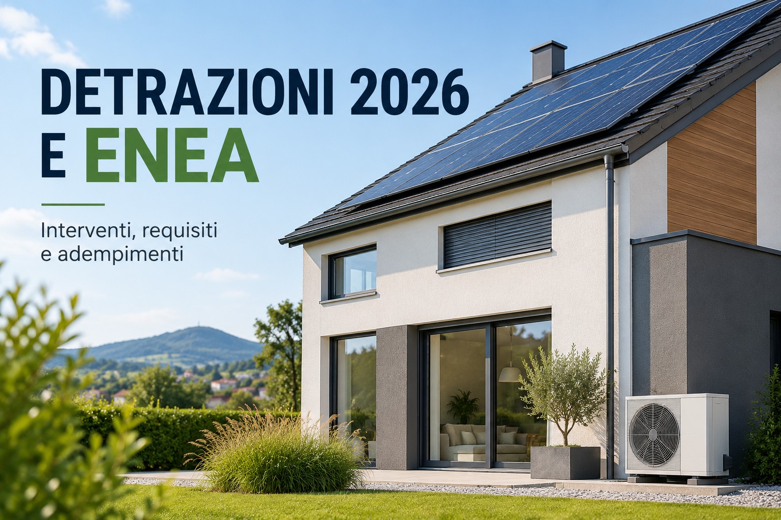 Detrazioni fiscali 2026 ed ENEA per interventi di riqualificazione energetica dell’abitazione