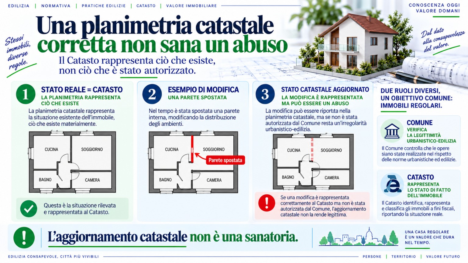 Planimetria catastale corretta non sana una difformità urbanistica