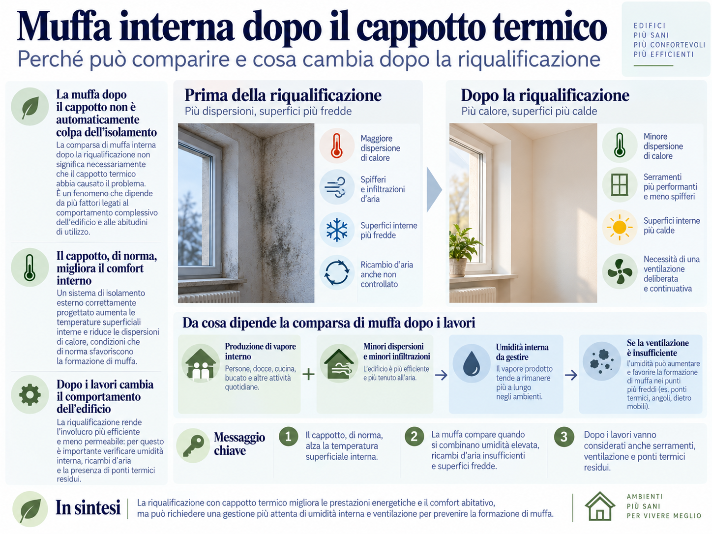 Confronto del comportamento dell’abitazione prima e dopo una riqualificazione con cappotto e serramenti più performanti